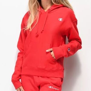 Champion reverse weave red hoodie